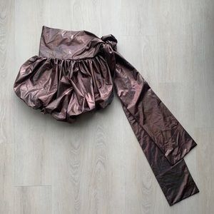 Brown Holographic Puff Shorts